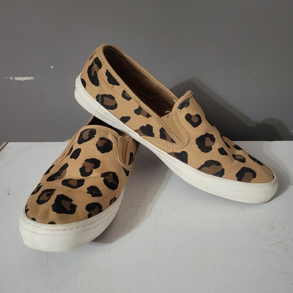 1994 Shoes - Leopard Print Tan Slip-On Sneakers